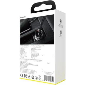 ŁADOWARKA SAMOCHODOWA Baseus Digital Display CCBX-0G 24W 4.8A 2x USB-A CZARNA