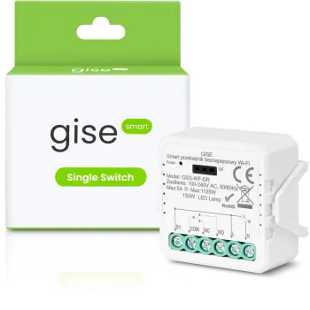 GISE Smart Pojedynczy moduł przekaźnikowy bezpotencjałowy WiFi | Tuya | GSS-WF-DR