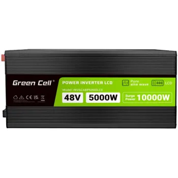 PRZETWORNICA NAPIĘCIA Green Cell PowerInverter LCD 48V / 230V 5000/10000W CZYSTA SINUSOIDA