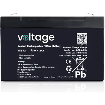 Akumulator AGM Voltage 6V 12Ah VE6-12 (Żywotność 6-9 lat)