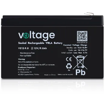 Akumulator AGM Voltage 12V 9Ah VE12-9.0 (Żywotność 6-9 lat)