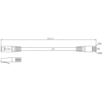 PATCHCORD KAT6 FTP 10M SZARY