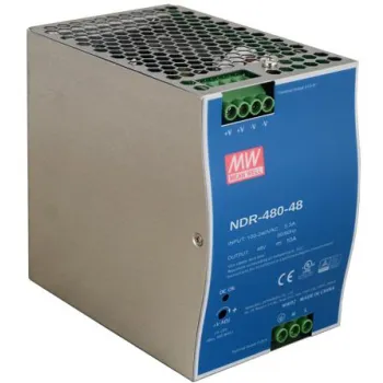 ZASILACZ IMPULSOWY NA SZYNĘ DIN MEAN WELL NDR-480-48 48V/480W/10A
