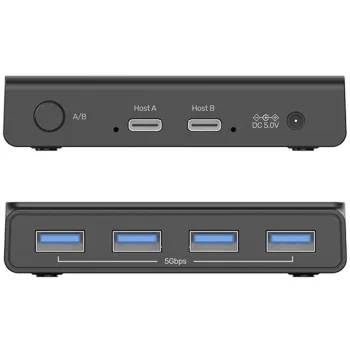 Unitek Przełącznik KVM 4x USB-A 5Gbps aktywny H1310A