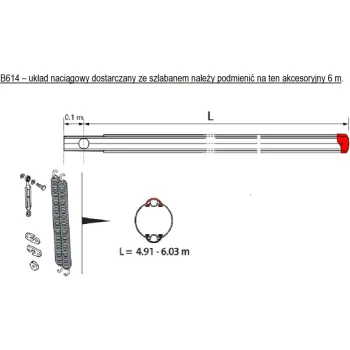 Szlaban FAAC B614 - zestaw z ramieniem 