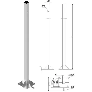 Słup ATS SKAMP1/5 pod montaż kamer CCTV