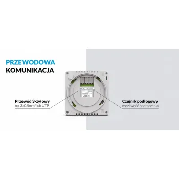 Przewodowy regulator pokojowy czarny R-10S PLUS Tech Sterowniki