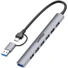 Unitek Hub USB-A/C 7w1 z adapterem