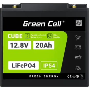 AKUMULATOR LITOWO-ŻELAZOWO-FOSFORANOWY LiFePO4 Green Cell Cube 12.8V 20Ah LFPGC12V20AH