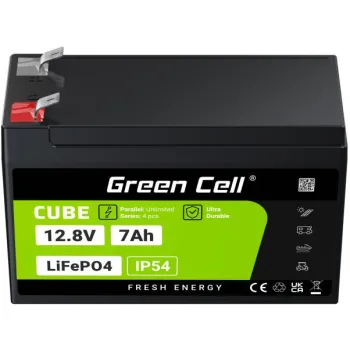 AKUMULATOR LITOWO-ŻELAZOWO-FOSFORANOWY LiFePO4 Green Cell Cube 12.8V 7Ah LFPGC12V7AH