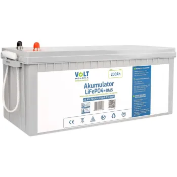 AKUMULATOR VOLT POLSKA LITOWO-ŻELAZOWO-FOSFORANOWY LiFePO4 25,6V 200Ah 200A + BMS