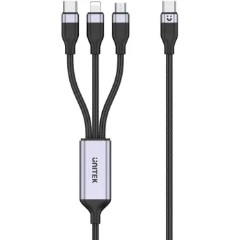 Unitek przewód ładujący USB 3 w 1 czarny