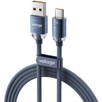 Kabel USB-A / USB-C Voltage PureCrystal 66W 100cm niebieski