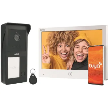 Wideodomofon EURA 2-żyłowy VDP-49A3-2TY biały Tuya