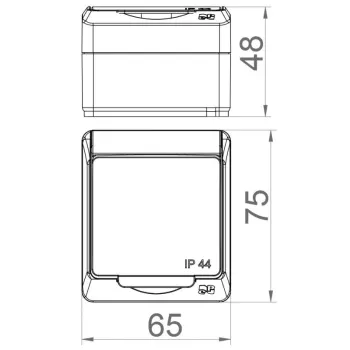Hermes Gniazdo hermetyczne pojedyncze natynkowe z uziemieniem 16A IP44 z klapką dymną GNT 0321-01