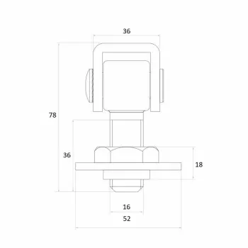 Zawias PSG 61.012 do wspawania - gwint M16 (regulowany)