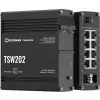 Teltonika TSW202 switch przemysłowy zarządzalny 8xFE 2xSFP PoE+ (TSW202000000) DIN