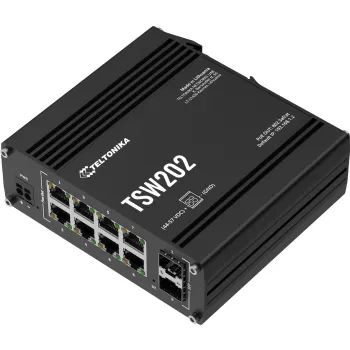 Teltonika TSW202 switch przemysłowy zarządzalny 8xFE 2xSFP PoE+ (TSW202000000) DIN