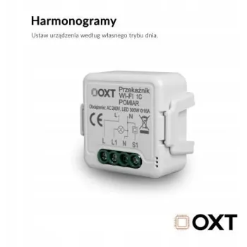 Moduł OXT przekaźnik 1 obwód pomiar 16A WIFI TUYA T220P