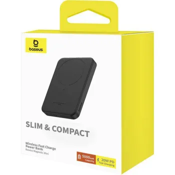 Powerbank Baseus Magnetic Mini P10022107113-00 5000mAh 20W PD INDUKCYJNE Qi USB-C KABEL USB-C