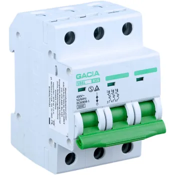 Wyłącznik nadmiarowoprądowy,6kA,B,3-pola,6A GACIA SB6L B 3P 6A