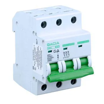 Wyłącznik nadmiarowoprądowy,6kA,B,3-pola,50A GACIA SB6L B 3P 50A