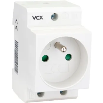 Gniazdo na szyne TH 35 z bolcem uziemiającym 230V VCX GN TH