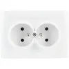 Gniazdo podwójne z uziemieniem VCX WESA LC 16 Biały