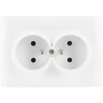 Gniazdo podwójne z uziemieniem VCX WESA LC 16 Biały