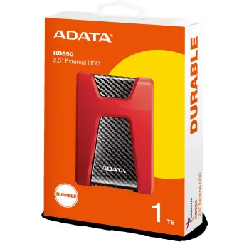 Adata DashDrive Durable HD650 1TB 2.5'' USB3.0 Czerwony
