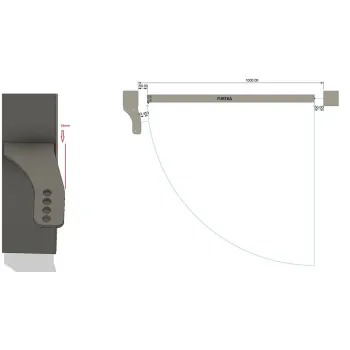 Uchwyty MOD.80/10/16 na słupek do napędów z otworami 10mm: Beninca, NICE, BFT Athos, DEA itd.