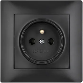 Gniazdo pojedyncze z uziemieniem VCX WESA LC 13 Czarny
