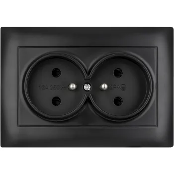 Gniazdo podwójne z uziemieniem VCX WESA LC 16 Czarny