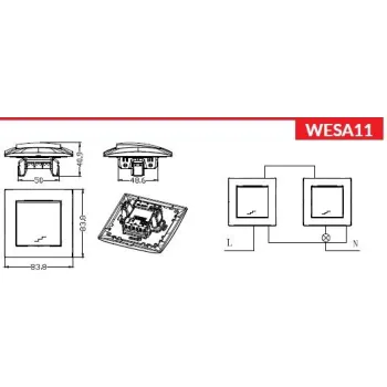 Łącznik schodowy VCX WESA LC 11 Czarny