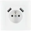 Gniazdo pojedyncze z uziemieniem z USB VCX WESA LC 13A Biały