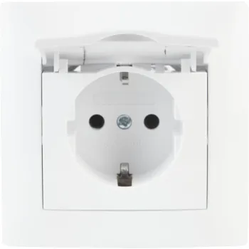 Gniazdo z klapką typ: schuko VCX WESA LC 18 Biały