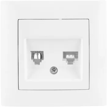 Gniazdo telefoniczno-komputerowe VCX WESA LC 42 Biały