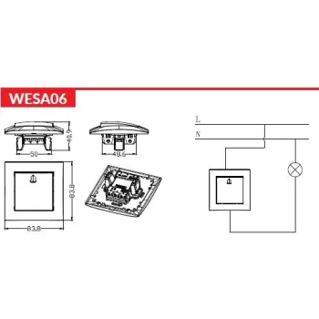Przycisk dzwonkowy VCX WESA LC 06 Czarny