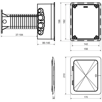 Puszka uniwersalna do dociepleń z tubusem nośnym oraz otwieranym wiekiem Kopos KUZ-VOI_KB