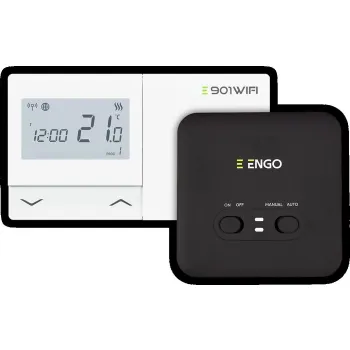 ENGO Controls E901-WIFI - Regulator temperatury bezprzewodowy, Wi-Fi, Internetowy, biały, 868MHz