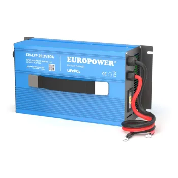 ŁADOWARKA PROSTOWNIK DO AKUMULATORÓW LiFePO4 EUROPOWER CH-LFP/12/50 14,6V 50A KONEKTOR M8