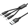 Unitek przewód ładujący USB 3 w 1 czarny