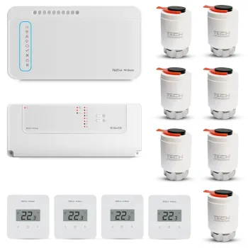 TECH STEROWNIKI Zestaw sterowania strefowego ogrzewaniem podłogowym przewodowy