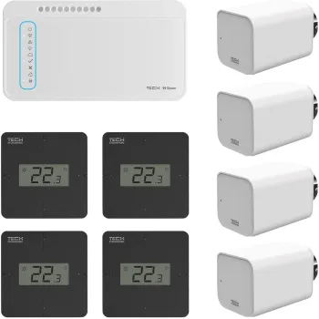 TECH STEROWNIKI Zestaw bezprzewodowej kontroli strefowej ogrzewania grzejnikowego