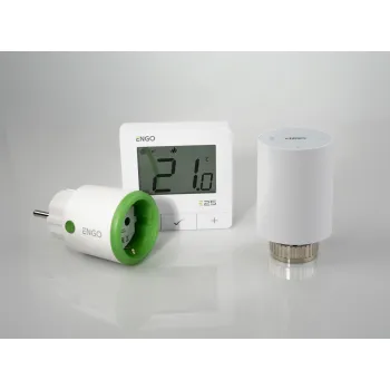 ENGO Controls Inteligentny zestaw ogrzewania Biały (E25-BATW-4 + ETRV-M30 + EPlug WiFi)