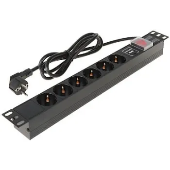 Listwa zasilająca 8 gniazd Schuko L19/6VP