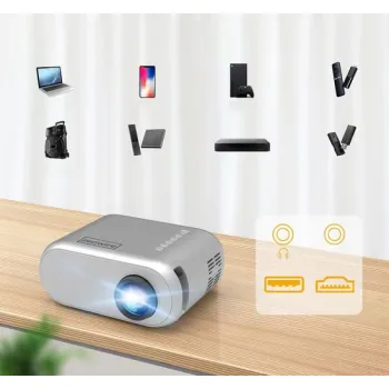 Mini Projektor Zenwire D300S Przenośny Rzutnik WiFi Full HD