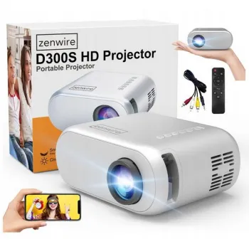 Mini Projektor Zenwire D300S Przenośny Rzutnik WiFi Full HD