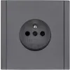 Gniazdo pojedyncze z uziemieniem szare WESA – CC TR 13X
