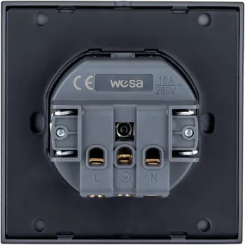Gniazdo pojedyncze z uziemieniem szare WESA – CC TR 13X